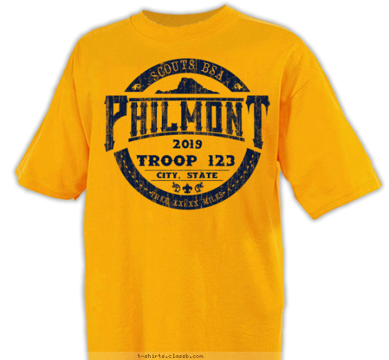 philmont t-shirt design with 1 ink color - #SP3790
