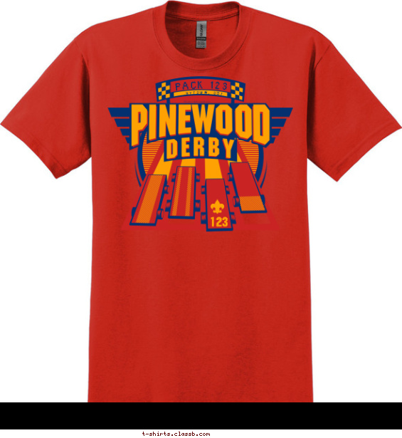 pinewood-derby t-shirt design with 2 ink colors - #SP3791