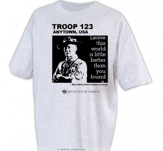 troop t-shirt design with 1 ink color - #SP3810