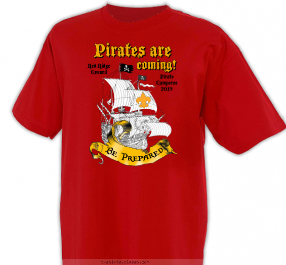 boy-scout-pirate-themed-camp t-shirt design with 2 ink colors - #SP3840