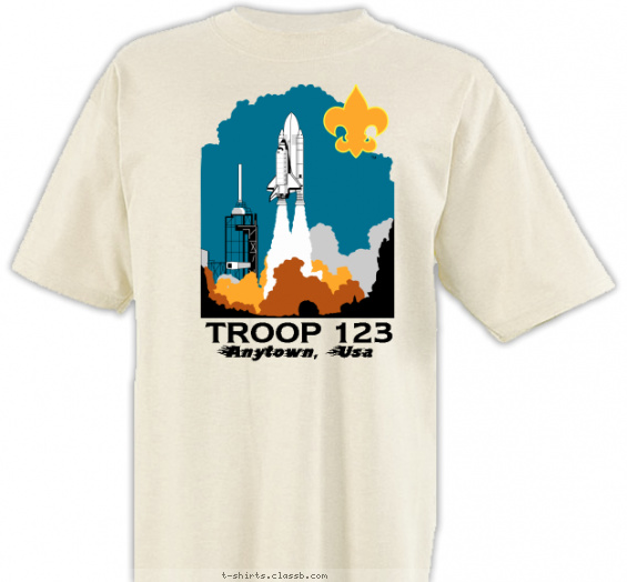 troop t-shirt design with 1 ink color - #SP3843