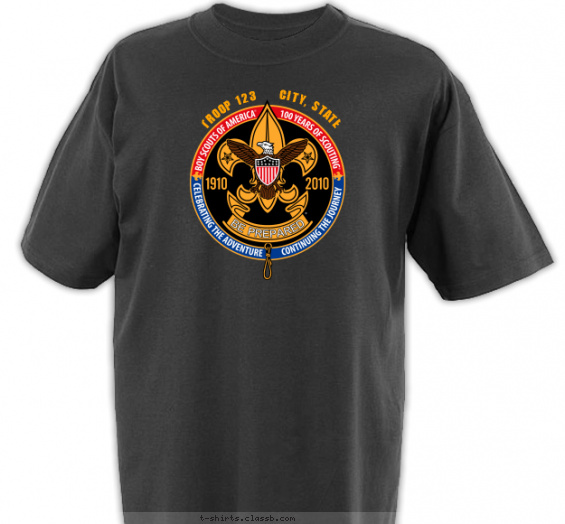 troop t-shirt design with 1 ink color - #SP3849