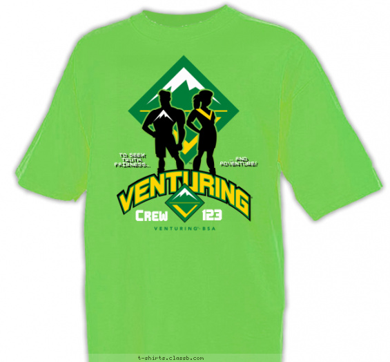 venturing-crew t-shirt design with 4 ink colors - #SP3873