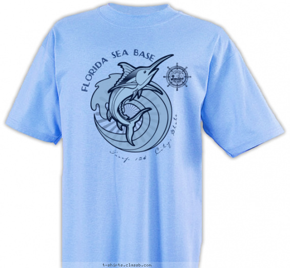 florida-sea-base t-shirt design with 1 ink color - #SP3883