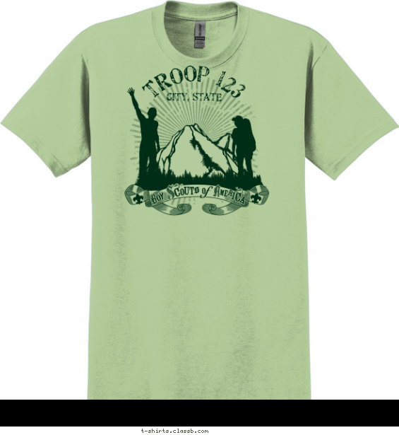 troop t-shirt design with 1 ink color - #SP3884
