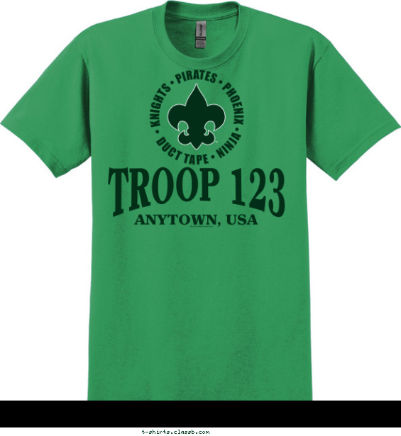 troop t-shirt design with 2 ink colors - #SP41