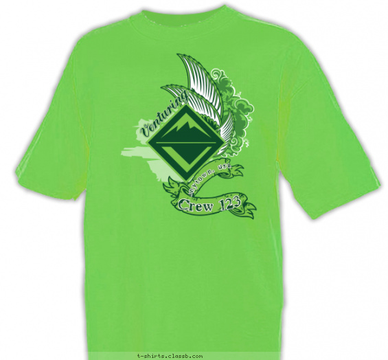 venturing-crew t-shirt design with 2 ink colors - #SP4112