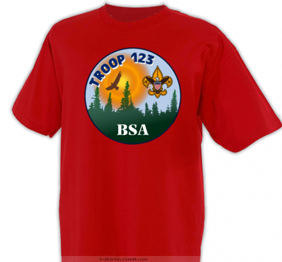 troop t-shirt design with 6 ink colors - #SP4237