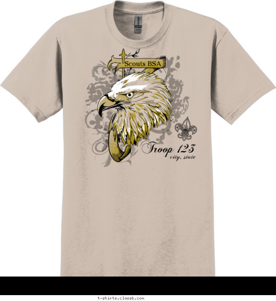 troop t-shirt design with 3 ink colors - #SP4245