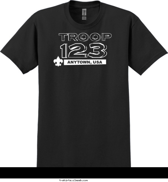 troop t-shirt design with 1 ink color - #SP428