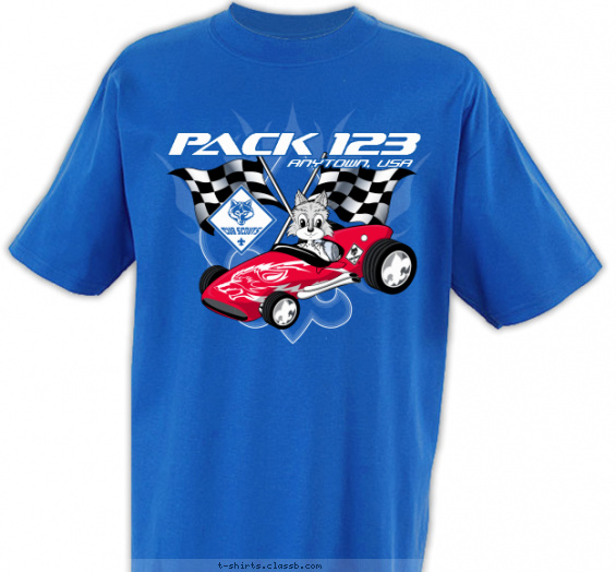 pinewood-derby t-shirt design with 3 ink colors - #SP4304