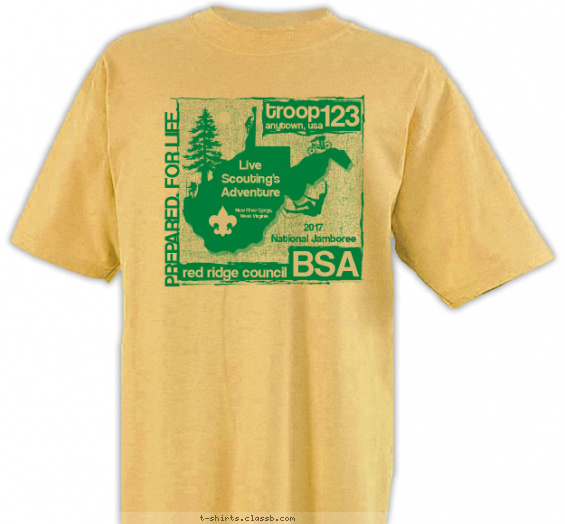 national-jamboree t-shirt design with 1 ink color - #SP4318