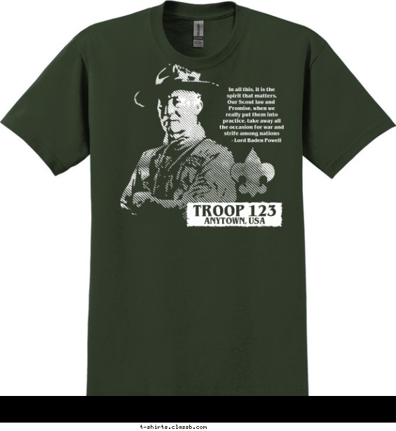 troop t-shirt design with 1 ink color - #SP4331