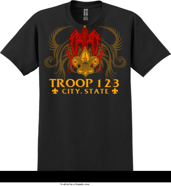 troop t-shirt design with 2 ink colors - #SP4338