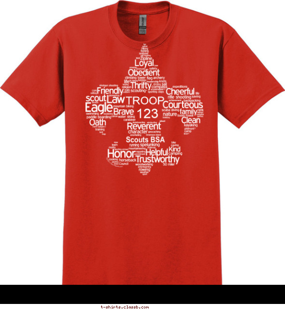 troop t-shirt design with 1 ink color - #SP4354