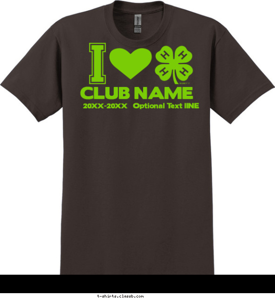 4-h-club t-shirt design with 1 ink color - #SP4397