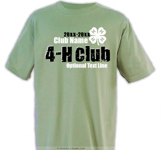 4-h-club t-shirt design with 2 ink colors - #SP4398