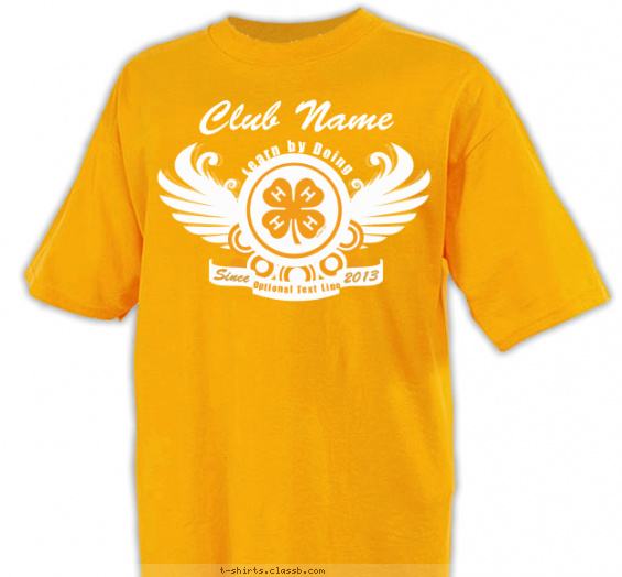 4-h-club t-shirt design with 1 ink color - #SP4403