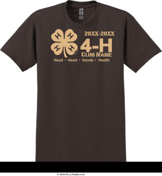4-h-club t-shirt design with 1 ink color - #SP4404