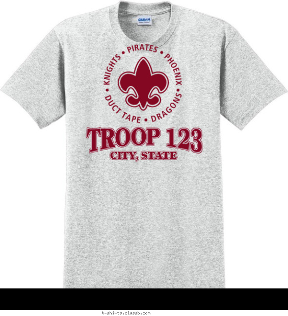 troop t-shirt design with 1 ink color - #SP441