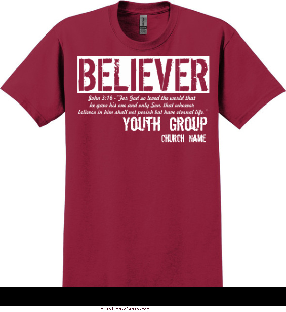church-youth-group t-shirt design with 1 ink color - #SP4419