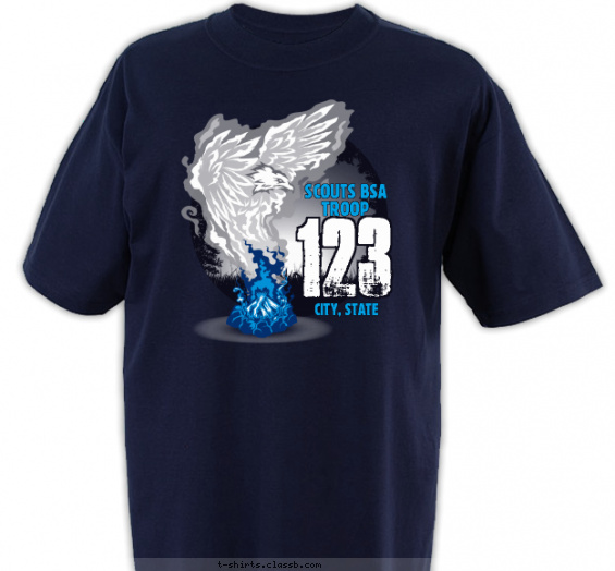 troop t-shirt design with 3 ink colors - #SP4466