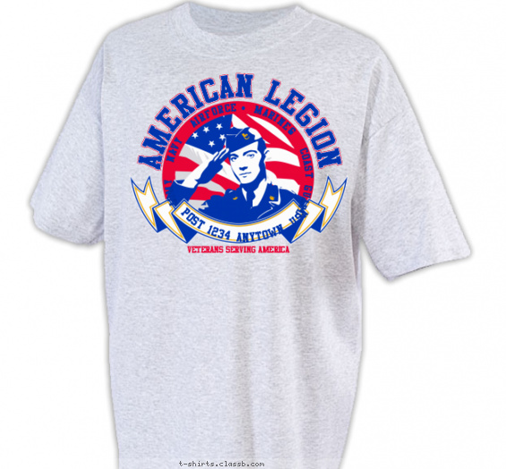 american-legion t-shirt design with 4 ink colors - #SP4505