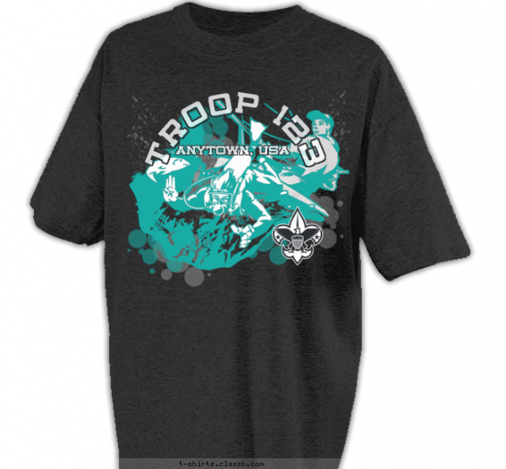 troop t-shirt design with 2 ink colors - #SP4548