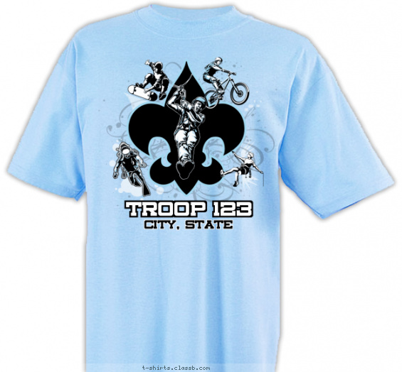 troop t-shirt design with 2 ink colors - #SP4551