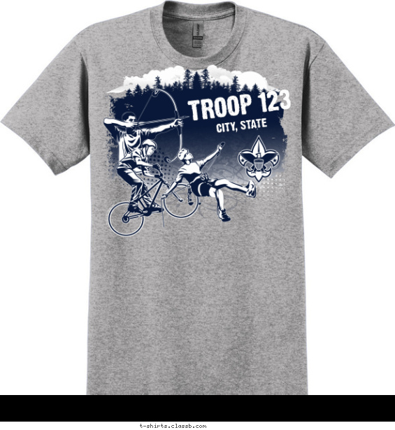 troop t-shirt design with 2 ink colors - #SP4552