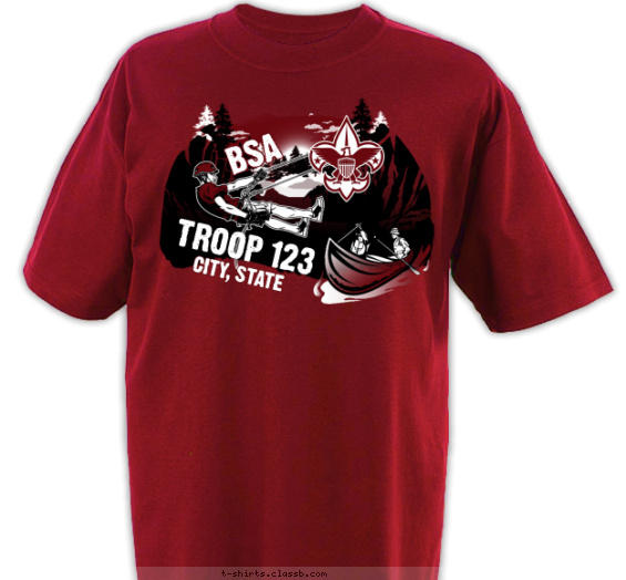 troop t-shirt design with 2 ink colors - #SP4553
