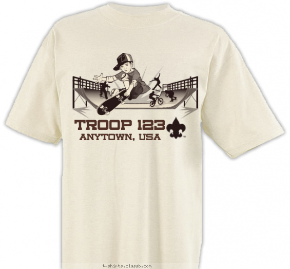 troop t-shirt design with 1 ink color - #SP4555