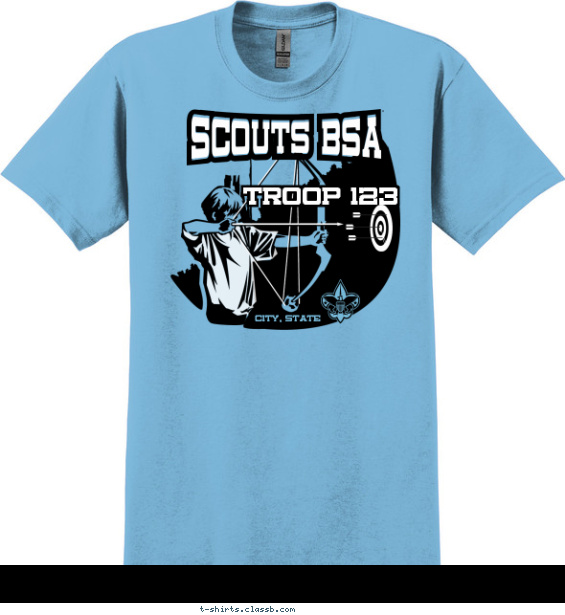 troop t-shirt design with 2 ink colors - #SP4564