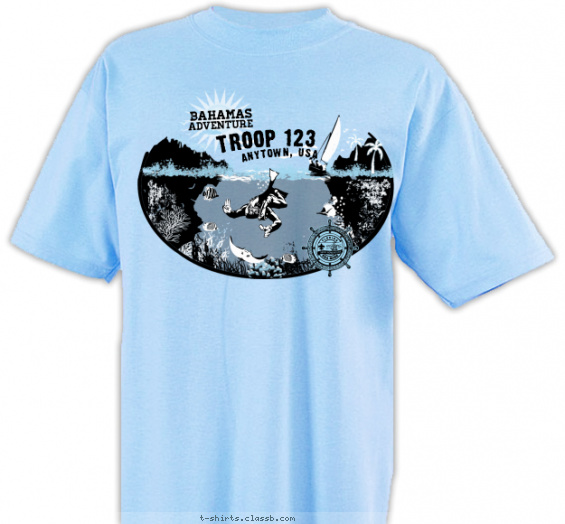 florida-sea-base t-shirt design with 2 ink colors - #SP4565