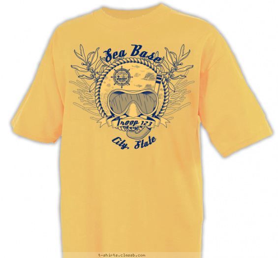 florida-sea-base t-shirt design with 1 ink color - #SP4576