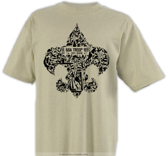 troop t-shirt design with 1 ink color - #SP4582
