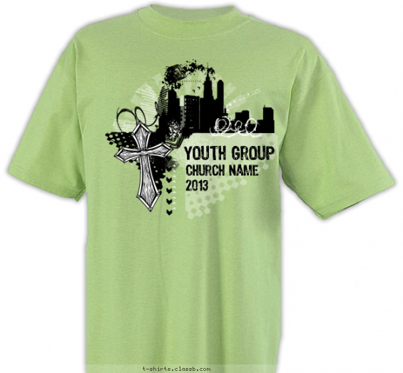 Church Youth Group Design » City Skyline with Cross
