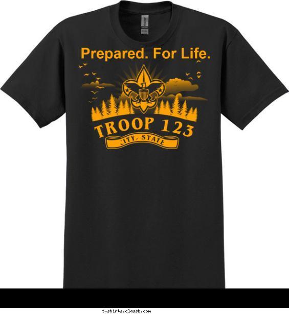 troop t-shirt design with 1 ink color - #SP4610