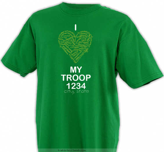 troops-girls t-shirt design with 2 ink colors - #SP4639