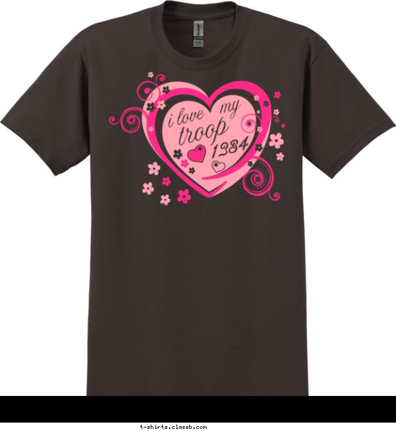 troops-girls t-shirt design with 2 ink colors - #SP4640