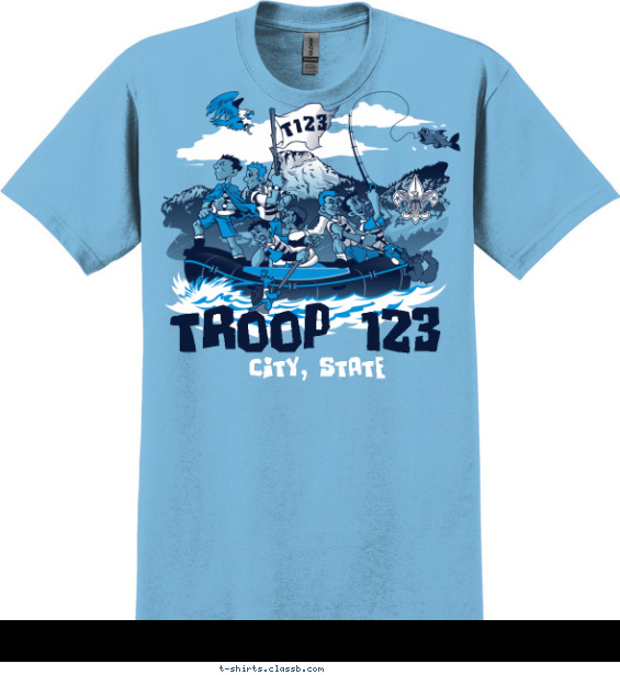 troop t-shirt design with 3 ink colors - #SP4708