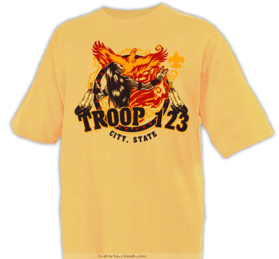 troop t-shirt design with 3 ink colors - #SP4710