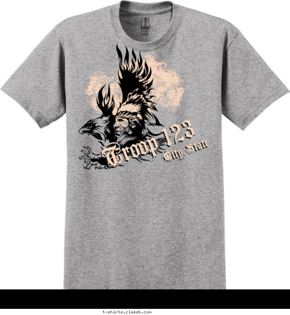 troop t-shirt design with 2 ink colors - #SP4711