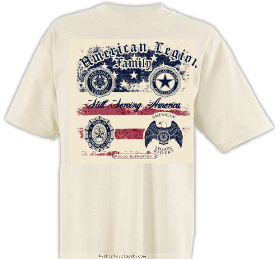 american-legion t-shirt design with 2 ink colors - #SP4728