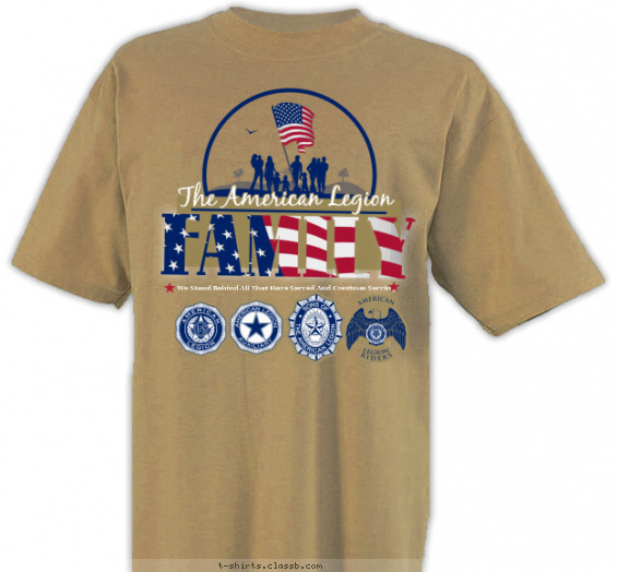 american-legion t-shirt design with 3 ink colors - #SP4732