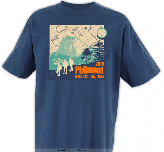 philmont t-shirt design with 3 ink colors - #SP4749