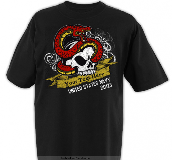 navy t-shirt design with 3 ink colors - #SP4763