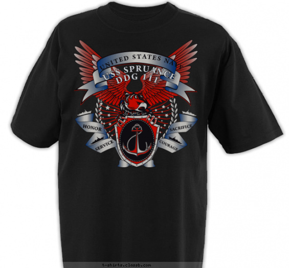 navy t-shirt design with 3 ink colors - #SP4765