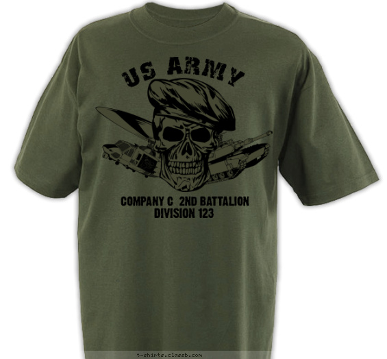 army t-shirt design with 1 ink color - #SP4767