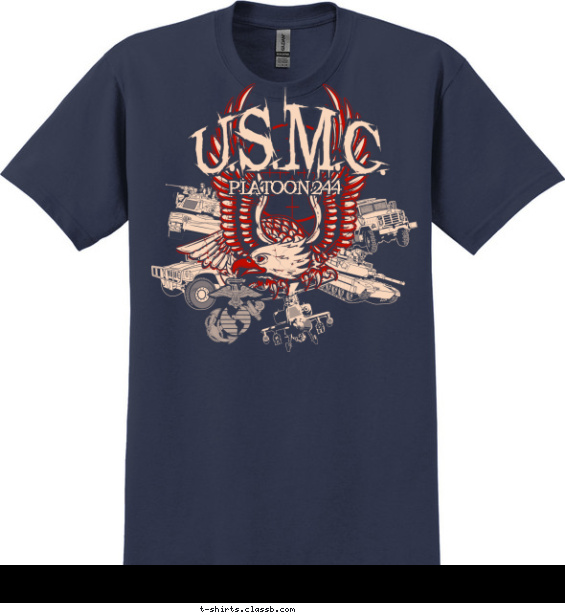 marines t-shirt design with 2 ink colors - #SP4770